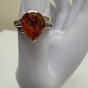 Elegant Sunstone Silver Ring
